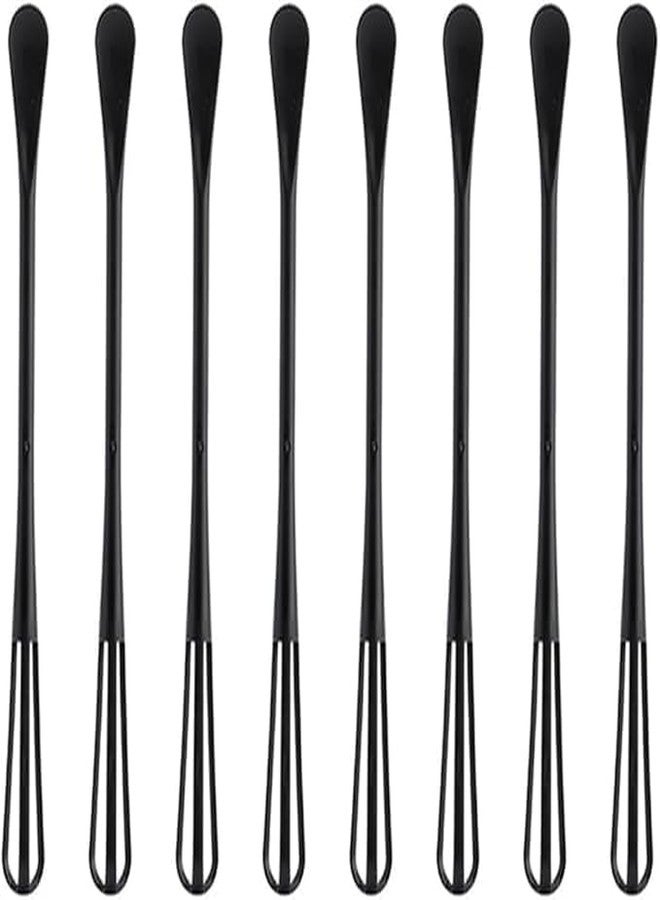 RASTVI Multifunctional Mini Whisk Set - 8 Pieces Small Whisks and Spoons for Cooking, Blending, Whisking, Beating Ingredients, Mixing Sauces (Black) - Image 1
